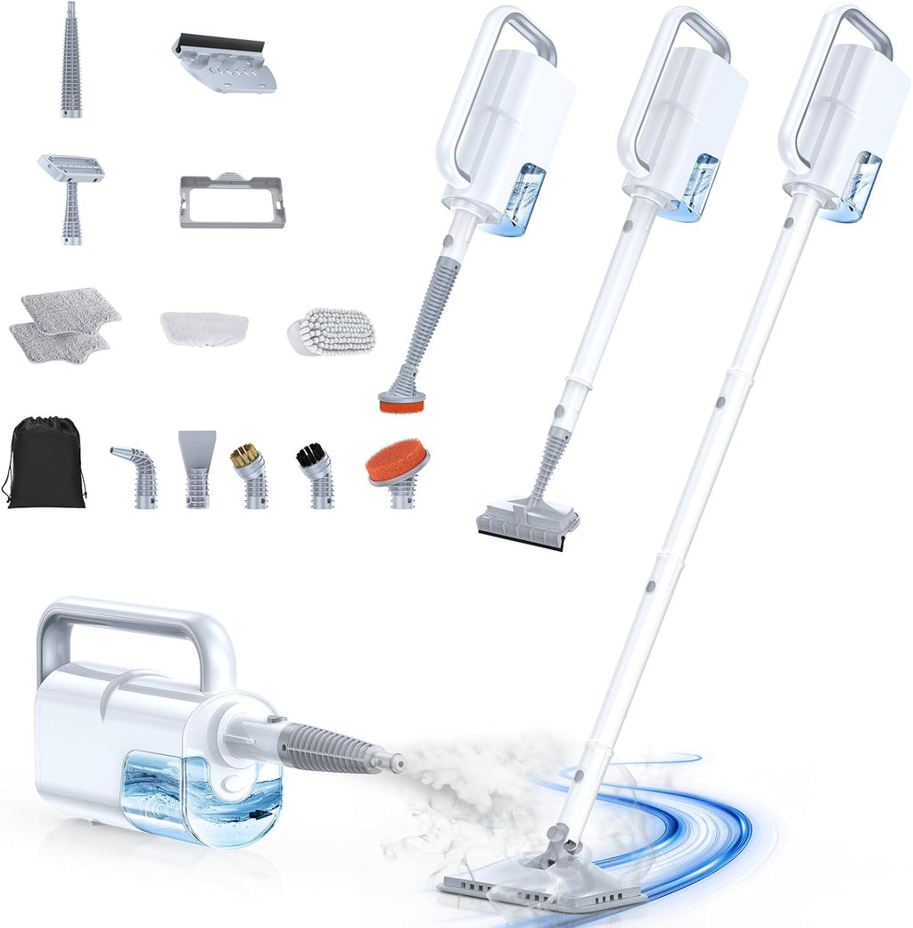 Steam Cleaner, Detachable 10-in-1 Handheld Steam Mop for Multi-Surface | Quick 10s Heat, 350ml Water Tank and 2-Level