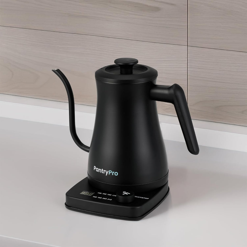 1.0L 1500W Gooseneck Electric Kettle - Stainless Steel Interior - Rapid-Boil - Auto Shut-Off, Boil-Dry Protection