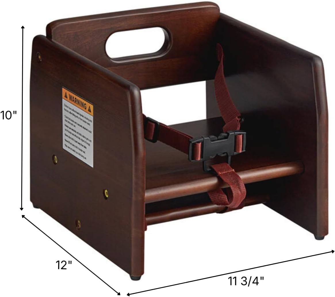 Dark Brown Wooden Raised Restaurant Chair for Smaller Guests