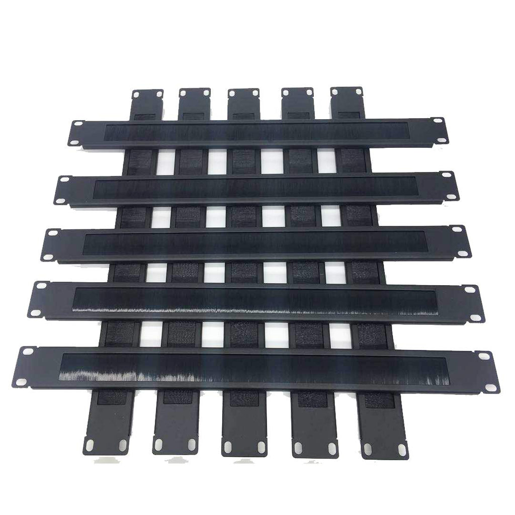 10 Pack 1U Brush Panel Horizontal Rack Mount Cable Management