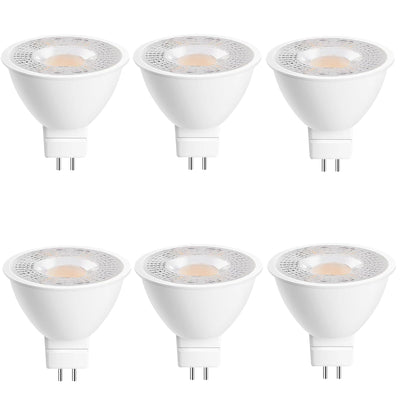 6 Pack MR16 GU5.3 LED Bulbs, 5W 450 Lumens 3000K Soft White, 50W Halogen Equivalent, 38° Beam Angle, 12V AC/DC, for