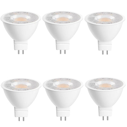 6 Pack MR16 GU5.3 LED Bulbs, 5W 450 Lumens 3000K Soft White, 50W Halogen Equivalent, 38° Beam Angle, 12V AC/DC, for
