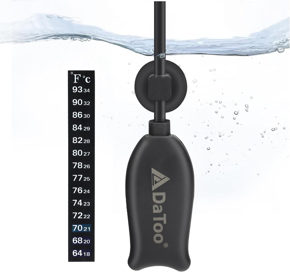Super Mini Aquarium Heater 6 Watts Small Fish Tank Flat Heater 6W with Free Thermometer Strip Submersible Slim Betta
