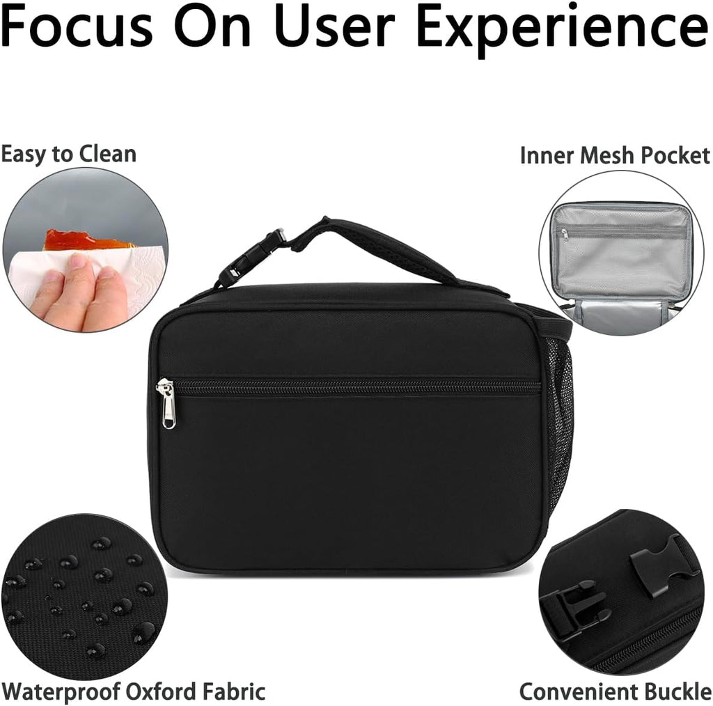 Insulated Lunch Box for School, Thermal Reusable Durable Freezable Lunch Bags for Kids Boys Girls Men Women - Small
