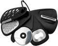 6-Piece Unique Kitchen Gadget Set in Black, Stackable Space-Saving Tools Including Grater, Peeler, Pizza Cutter, and