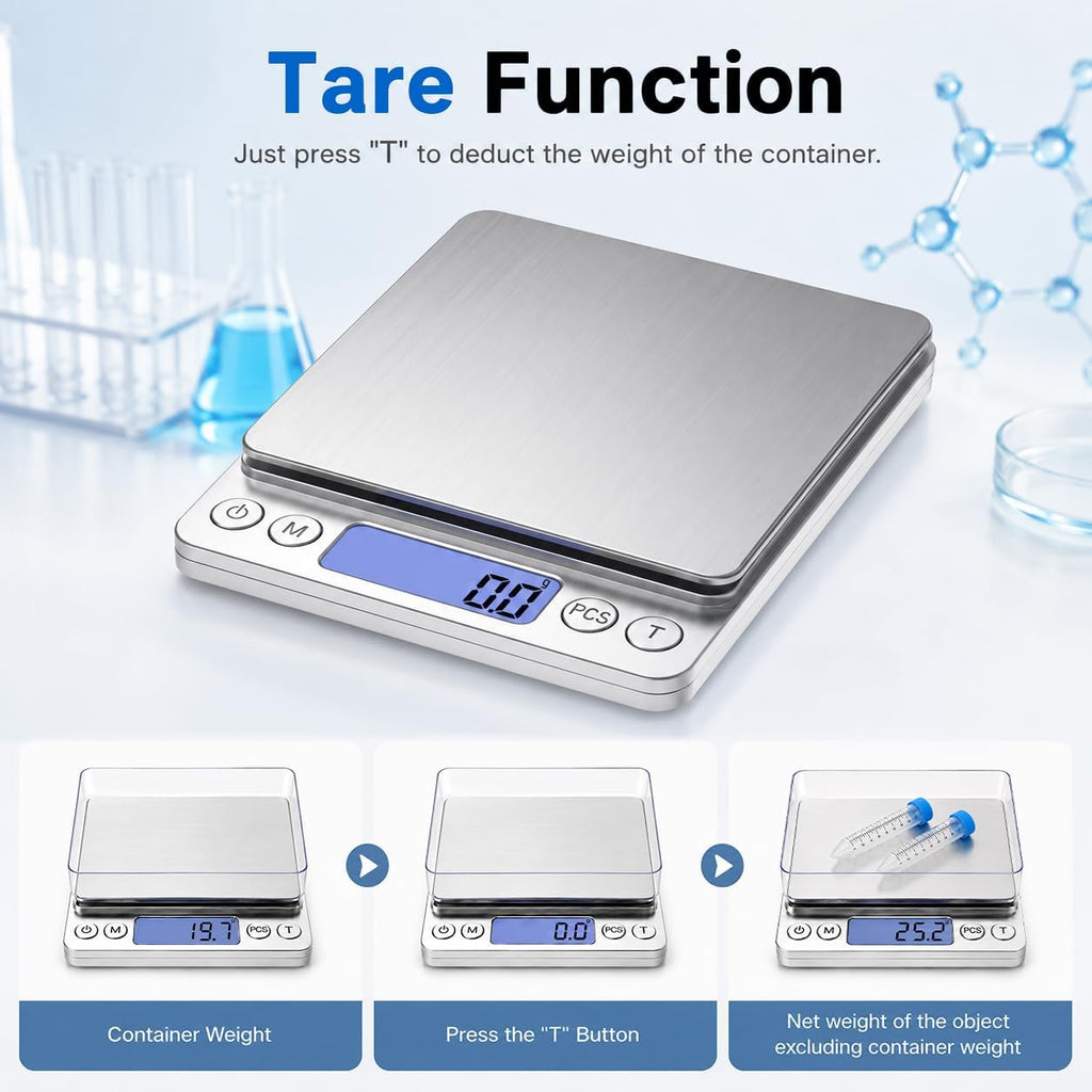Lab Balance Scale, 3000g/0.1g Precision Scale for Lab and Classroom Use