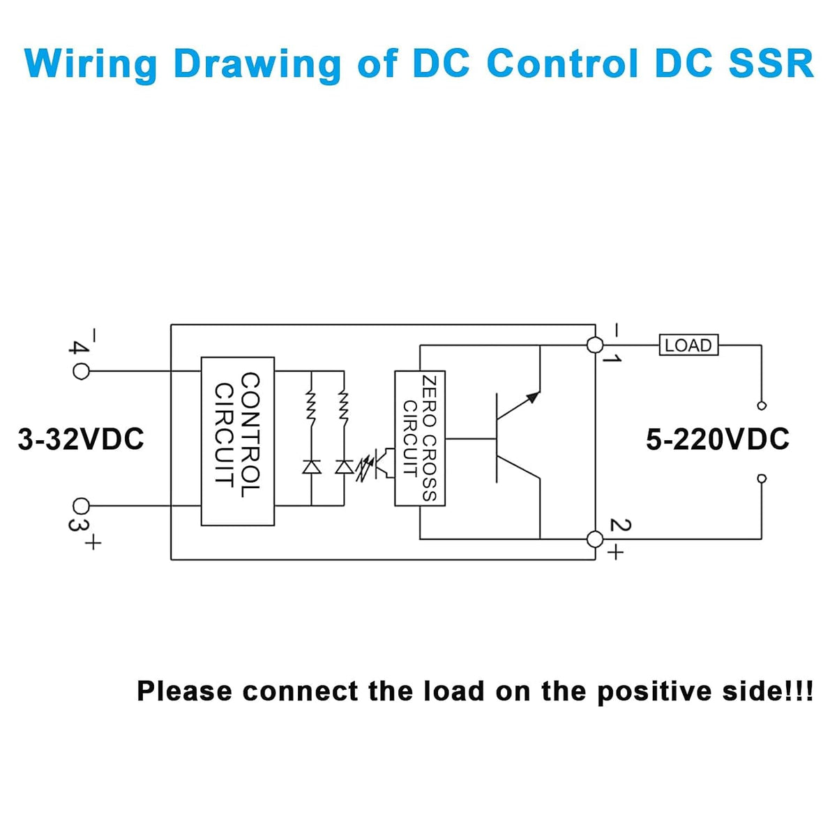 Solid State Relay SSR-25DD DC to DC Input 3-32VDC to Output 5-240VDC 25A Single Phase Plastic Cover