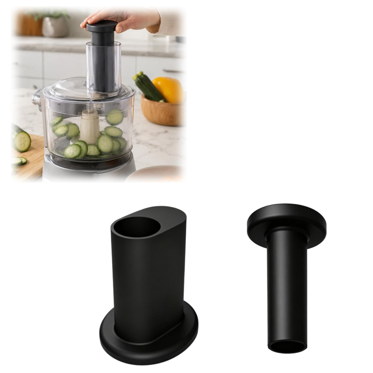 Food Processor Pusher Replacement Compatible with kitchenaid Food Processor, Food Chute Push Tool for Slicing Chopping Prep Accessory