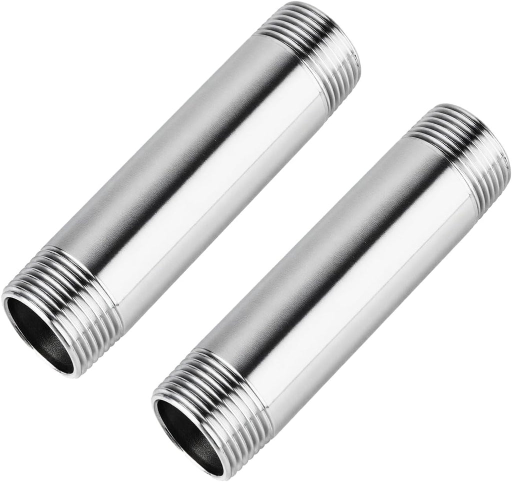 2 Pack 3/4" NPT Male x Male Pipe Nipple, 4" Length