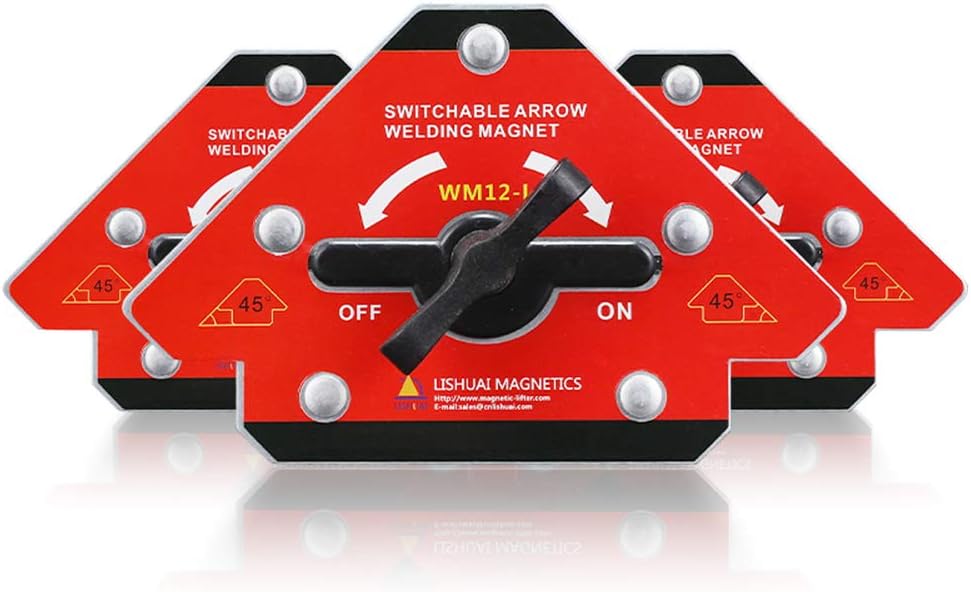 Unique Design On/Off Switch Strong Neodymium Arrow Welding Magnet/Magnetic Angle Welding Clamp 45 90 135 Degrees 55 LBS