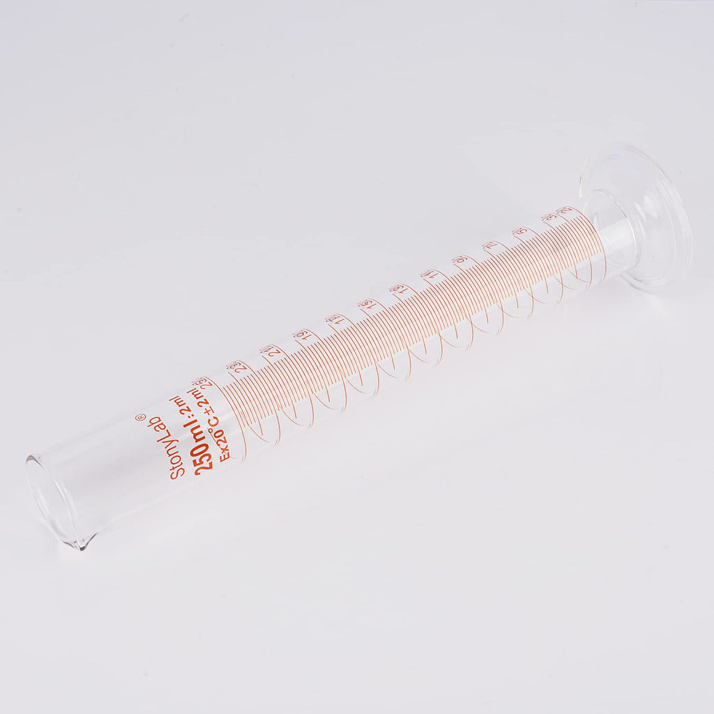 2-Pack 250ml Borosilicate Glass Graduated Cylinder Measuring Cylinder