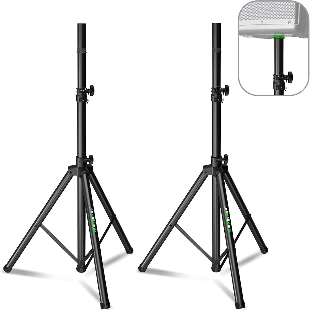 Pair of Speaker Tripod Stands 43.7"-70.8" PA DJ 35mm Mount Insert | Metal, Speaker Stands Pair, Height Adjustable, Floor