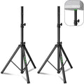 Pair of Speaker Tripod Stands 43.7"-70.8" PA DJ 35mm Mount Insert | Metal, Speaker Stands Pair, Height Adjustable, Floor