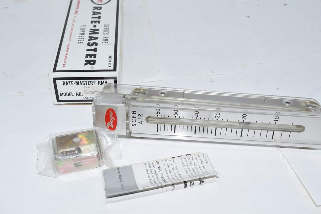 Dwyer Rate-Master Flowmeter, RMB-57, 3% Acc, 60-600 SCFH air, PC Body