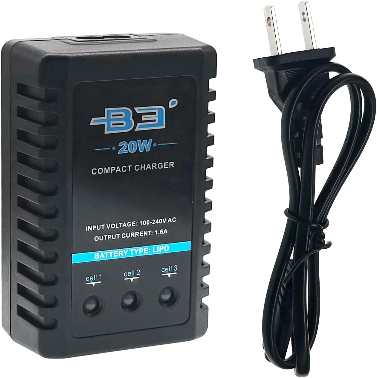 B3 Lipo Battery Charger 2S-3S RC Balance Charger with XH3P XH4P Plug for RC Car Batteries Drone Boat Airplane Truck