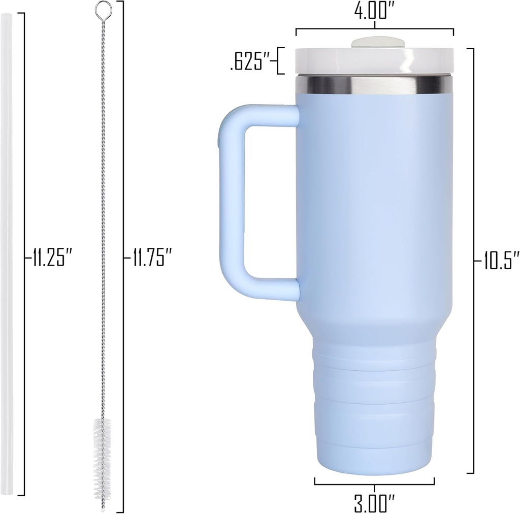 40oz Tumbler with Lid and Straw - Reusable Double Wall Insulated Stainless Steel Water Bottle and Coffee Cup to Keep