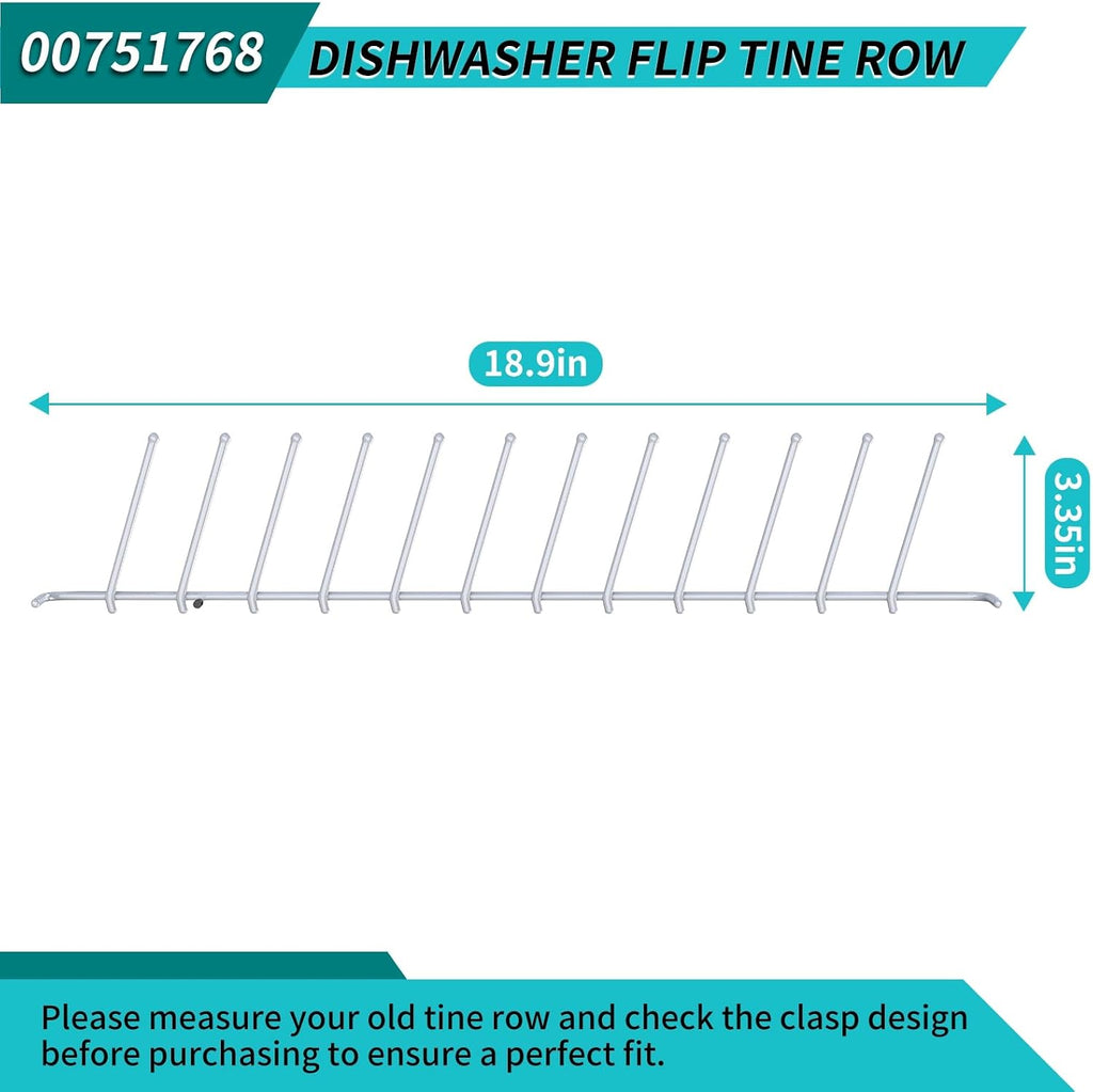 00751768 Dishwasher Flip Tine Row Insert Replacement