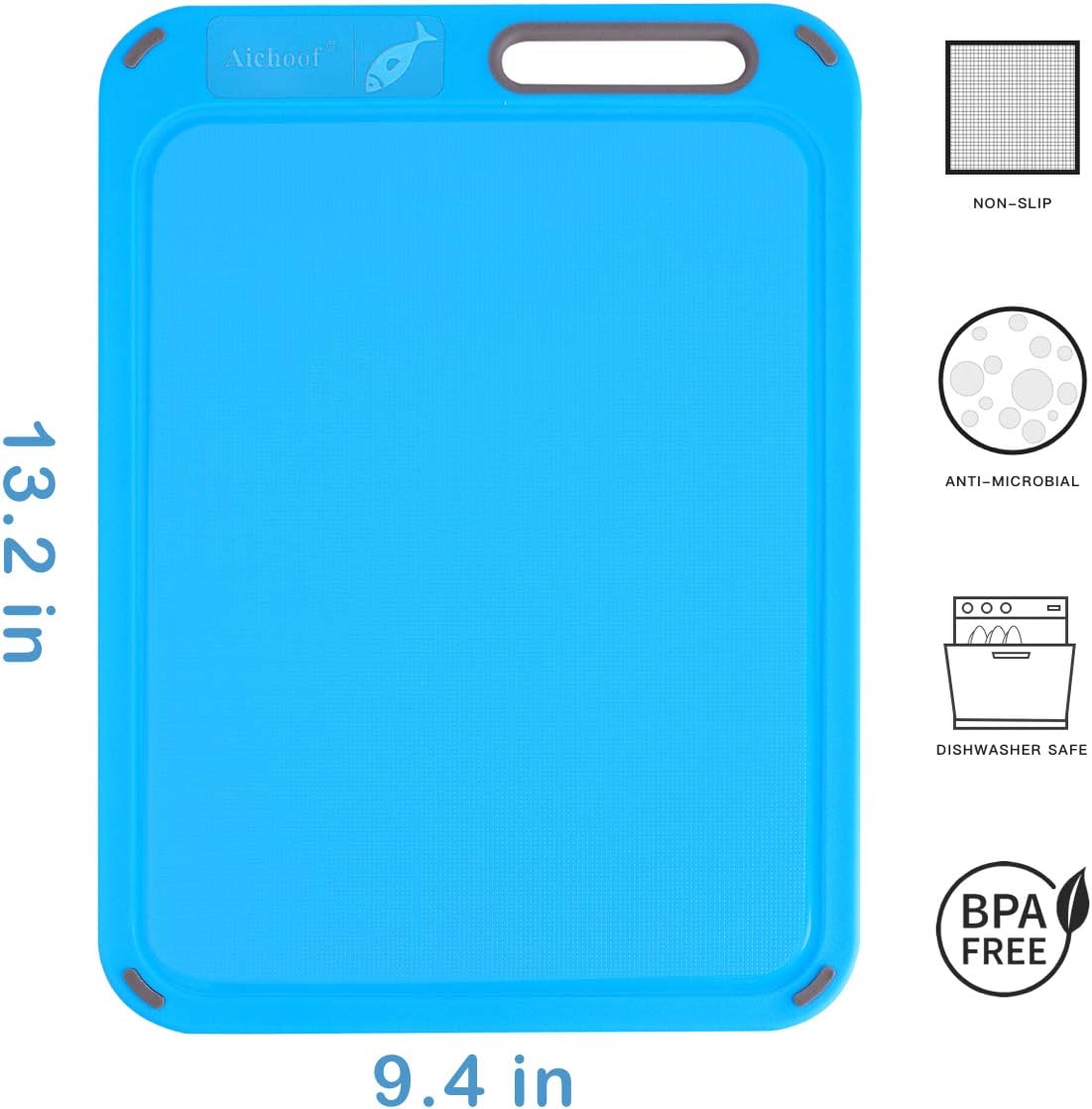 Color Coded Cutting Boards Set of 4 with Holder, BPA-Free | Preventing Cross-Contamination of Different Food Types