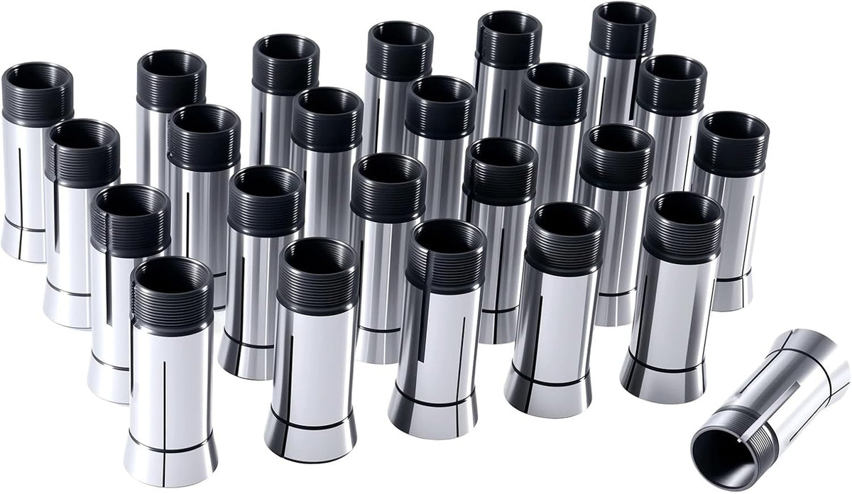Accusize 5C Precision Round Collets Hardened & Ground, 3-26mm, 24-Pc Set