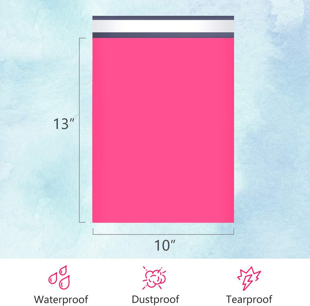 Medium Poly Mailers 10x13 Inch Hot Pink 200 Pack Plastic Shipping Bag