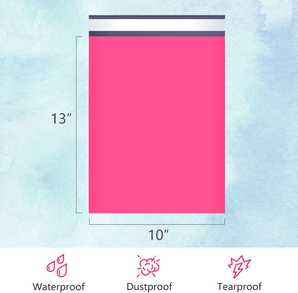 Medium Poly Mailers 10x13 Inch Hot Pink 200 Pack Plastic Shipping Bag