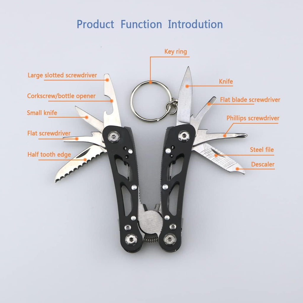 Small Multitool Pliers,Outdoor Pocket Black Multitools Mini Pliers | Best Gifts for Mens, Boys, Birthdays, Christmas