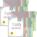 24 Pcs Binder Dividers for 3 Rings Binders Index Dividers with Two Clear Pockets Plastics Sheets Protectors with Tab