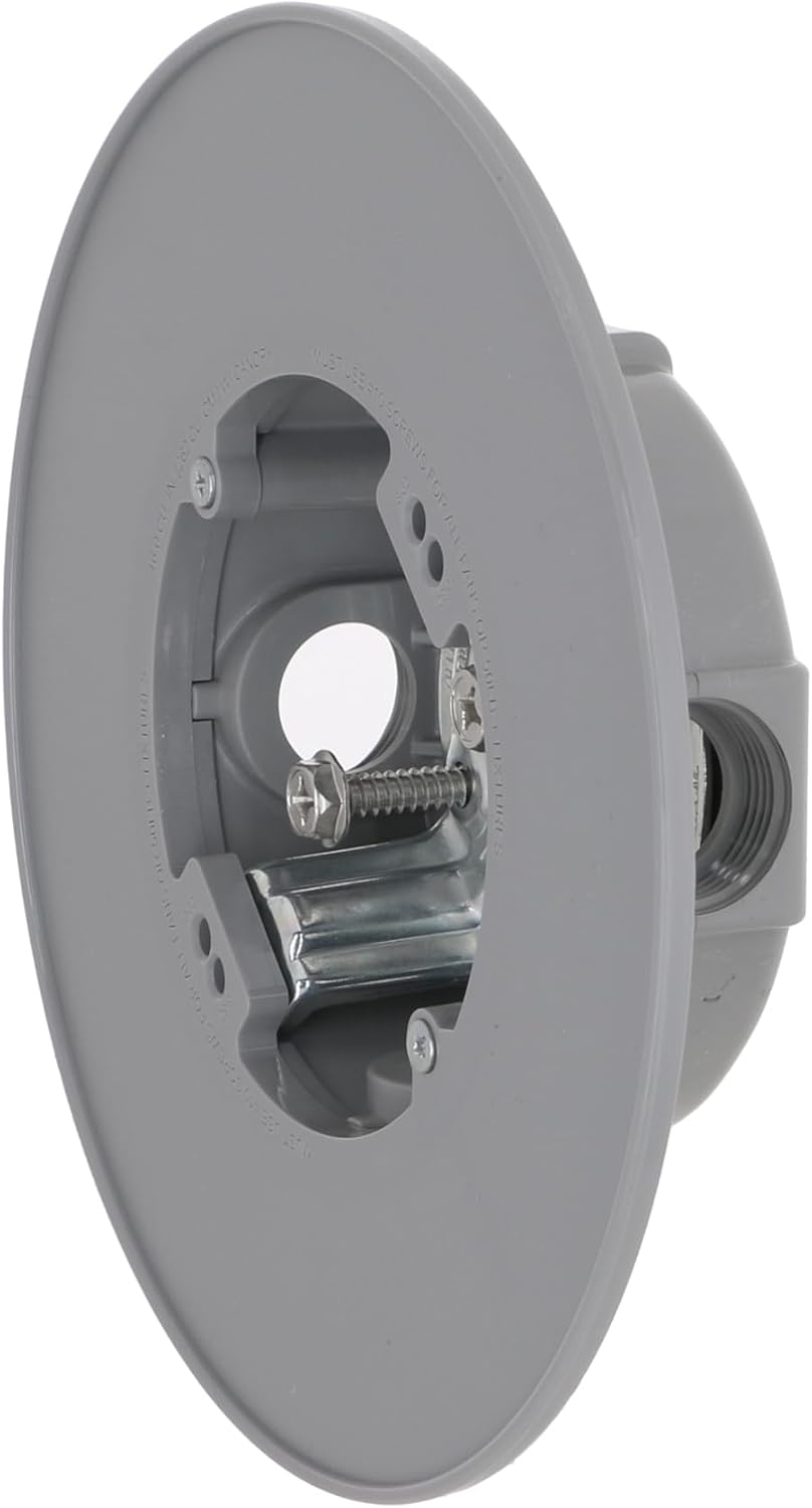 Hubbell-Bell PRCF57550GY Ceiling Fan Electrical box, Gray, 4 in. | Outdoor Ceiling Fan Box, Weatherproof PVC