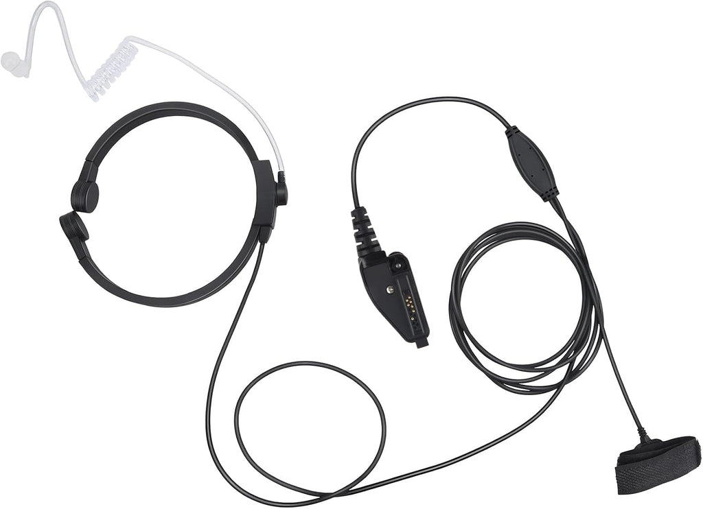 2-Way Radio Throat Mic Headset Walkie Talkie Tactical Neck Microphone Earpiece for Kenwood Nexedge nx 5300 k2 nx-3300