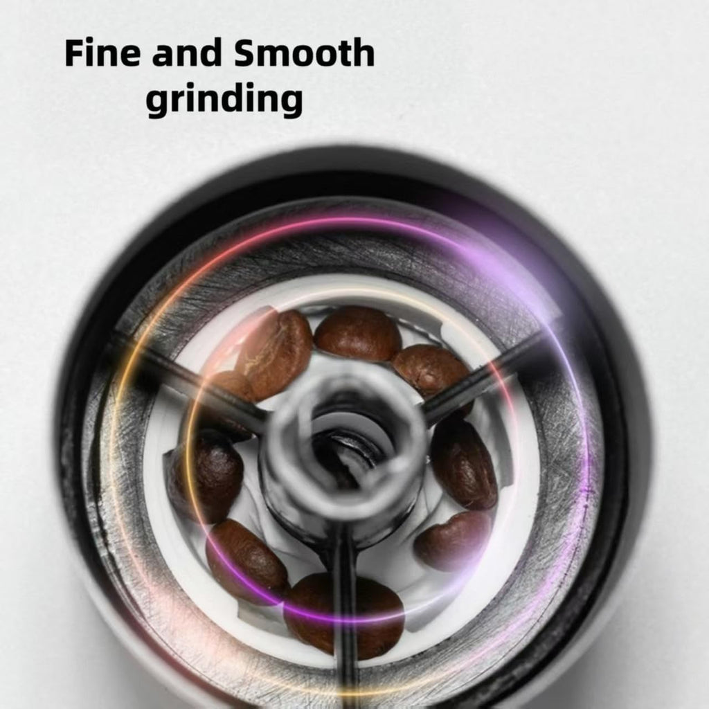Portable Manual Stainless Steel Coffee Grinder, Ceramic Conical Burr | Multi Adjustable Settings, Detachable Hand