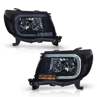 LED DRL Tube Projector Headlights Fit Toyota Tacoma 2005-2011