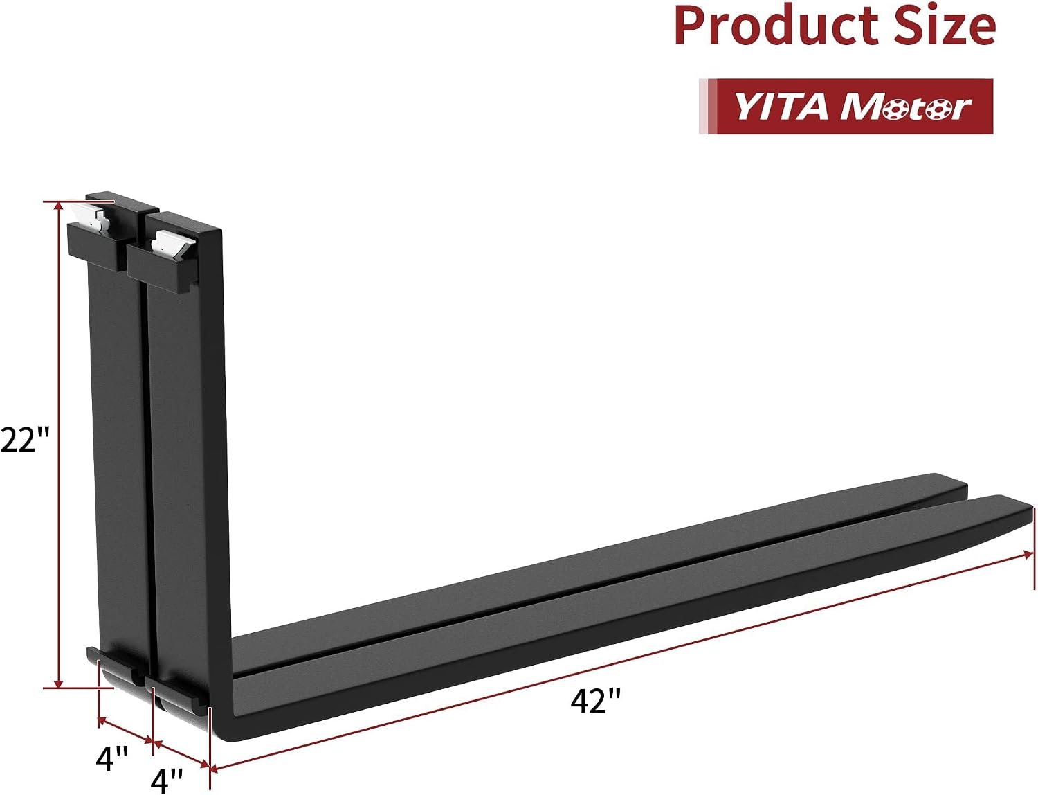 48" Pallet Forks Forklift Blades, 4000lbs Universal Skid Steer Pallet Forks Attachment, Heavy Duty Quick Attach