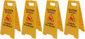 Wet Floor Caution Sign, Foldable Bilingual Safety Warning A Frame for Restaurants Offices Engineering Plastic Yellow