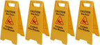 Wet Floor Caution Sign, Foldable Bilingual Safety Warning A Frame for Restaurants Offices Engineering Plastic Yellow