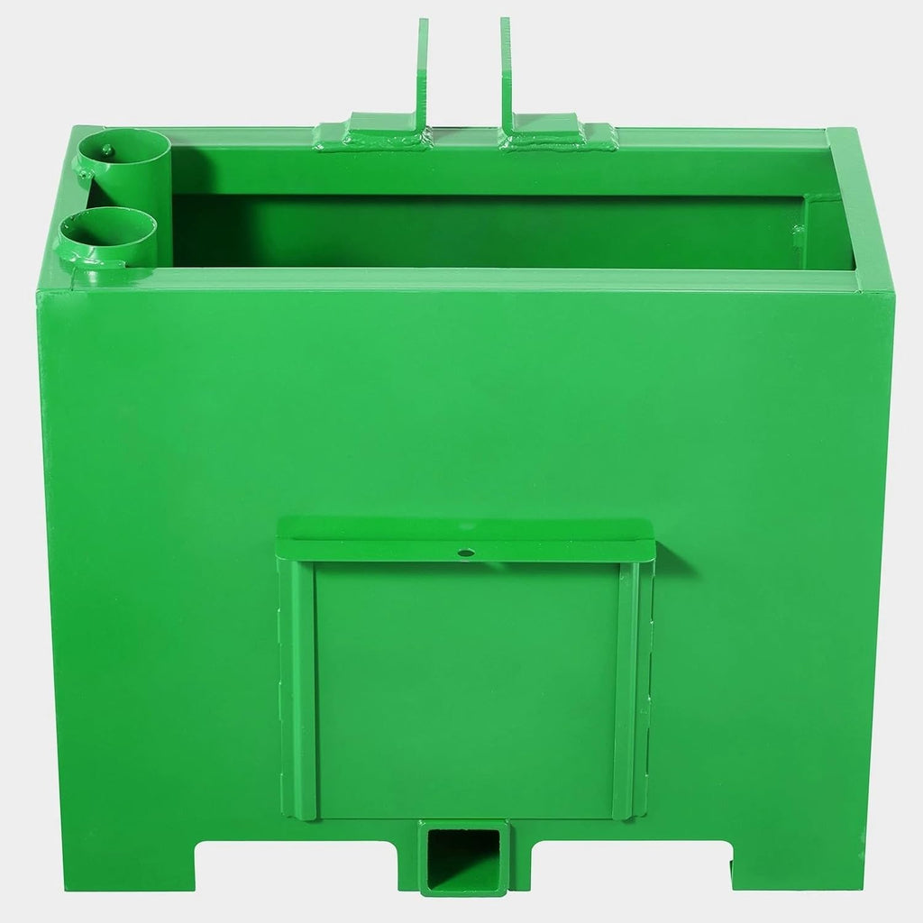 Green Tractor Ballast Box Counterweight with Quick Tach Hitch, Heavy Duty 3-Point Category 1 Farm Attachment for