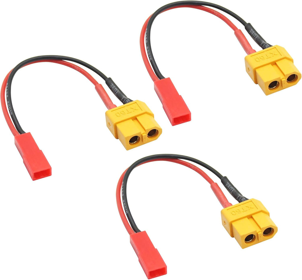3Pcs Short XT60 to JST Connector Adapter 3", Battery Connector Plug