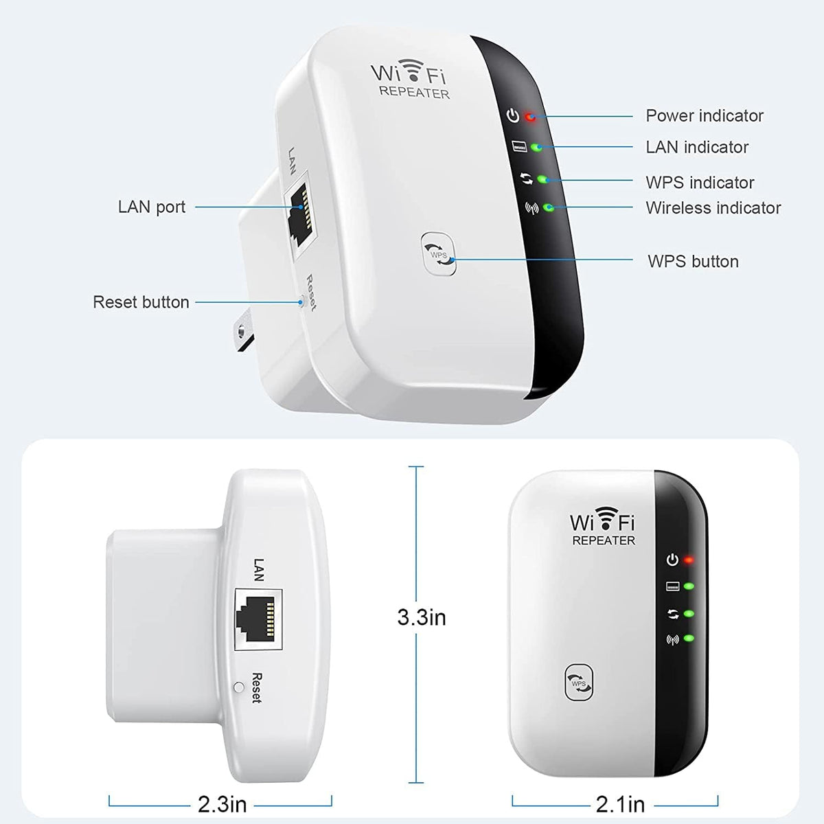 WiFi Extender Signal Booster, Covers Up to 3000sq.ft and 35 Devices, WiFi Range Extender, WiFi boosters for The