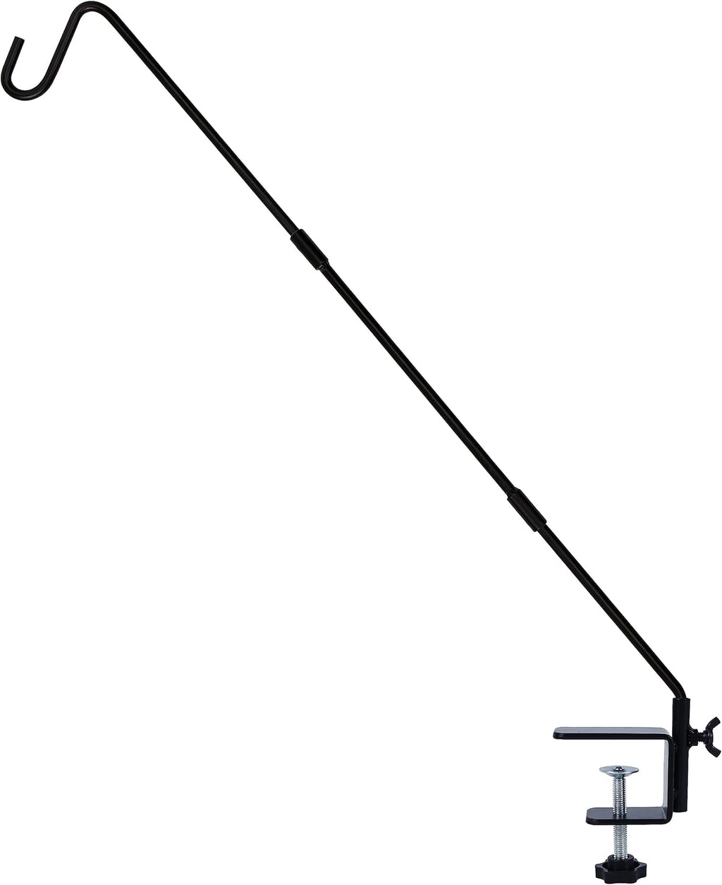 Heavy Duty Deck Hook with 2 Inch Non Slip Clamp, 25 or 36 Inch Extended Reach Deck Hook, Adjustable Rail Pole Plant