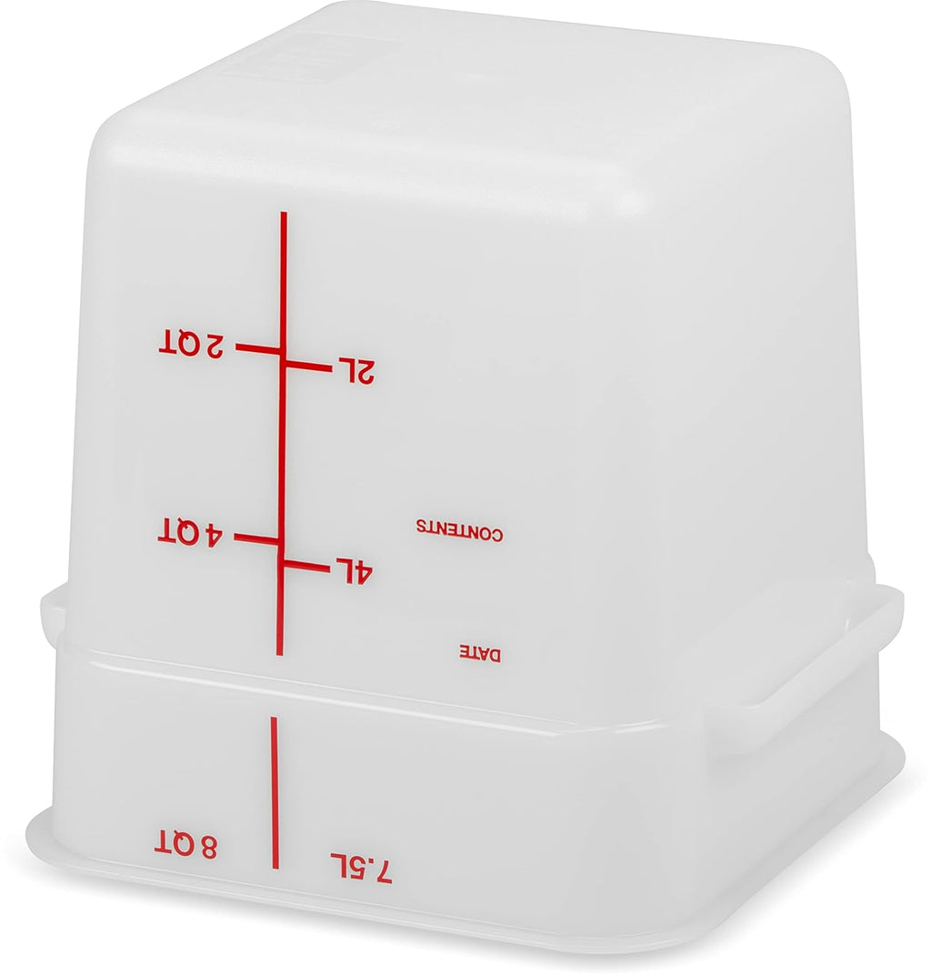 Squares Square Food Storage Container with Stackable Design for Catering, Buffets, Restaurants, Plastic, 8 Quarts, White