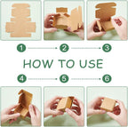 50Pcs Small Cardboard Boxes 3x3x1.2 Inch Square Jewelry Kraft Box Corrugated Mailer Box Brown Cardboard Present Boxes