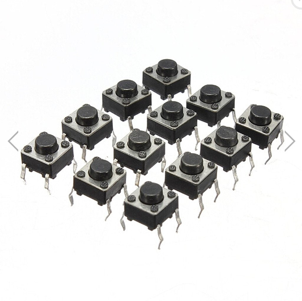 DAOKI 100Pcs 6x6x5 mm Miniature Micro Momentary Tactile Tact Touch Push Button Switch Quality Switch SPST Miniature/Mini/Micro/Small PCB