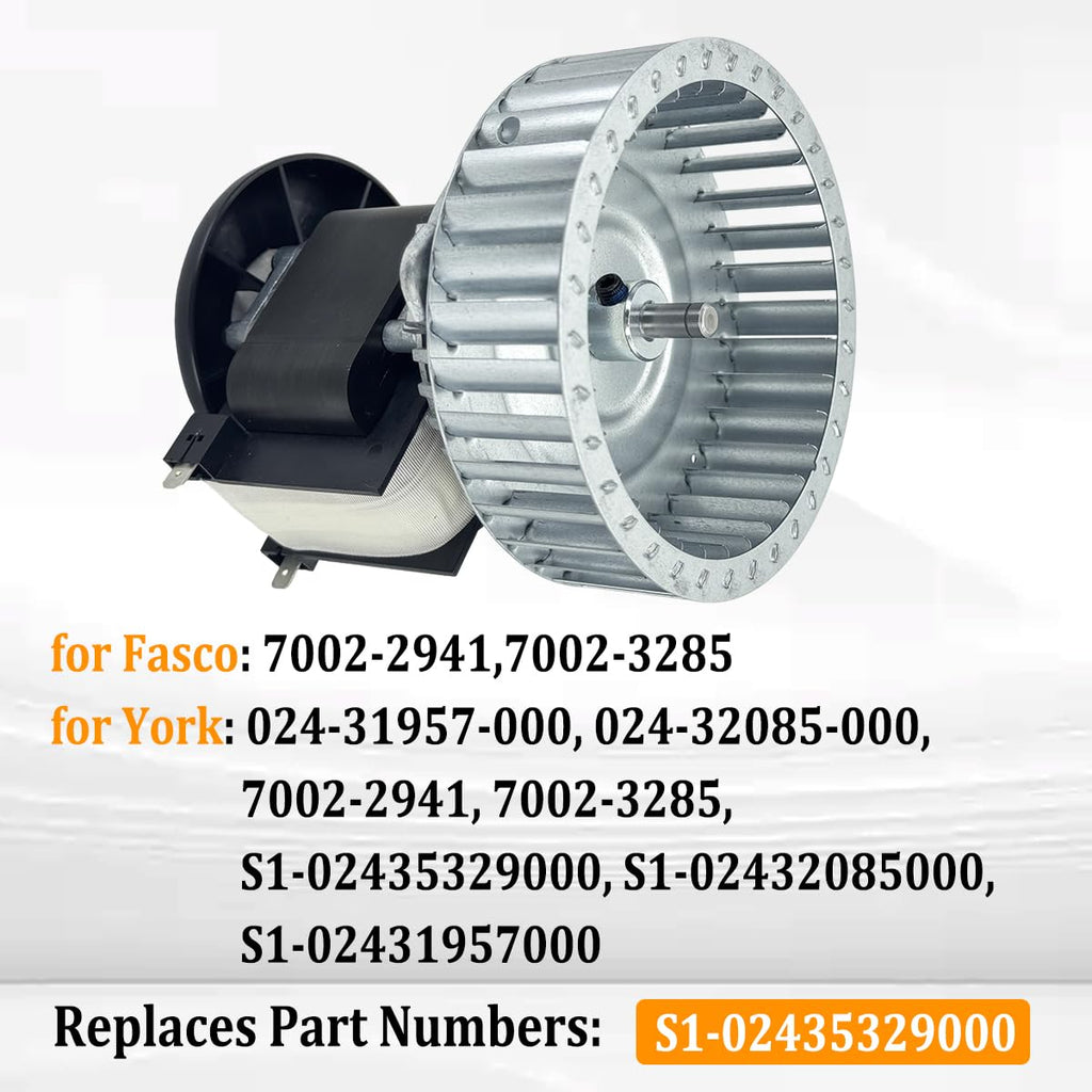 S1-02435329000 Furnace Draft Inducer Motor Compatible with Fasco 7002-2941,7002-3285, York 024-31957-000, 024-32085-000, Replace# S1-02432085000, S1-02431957000