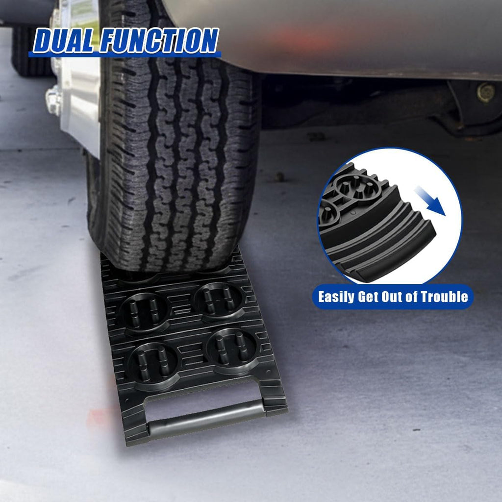 Off-Road Traction Board, Portable Car Wheel Anti-Skid Pad for Ice & Mud & Snow & Sand, Multi-Function Recovery Board