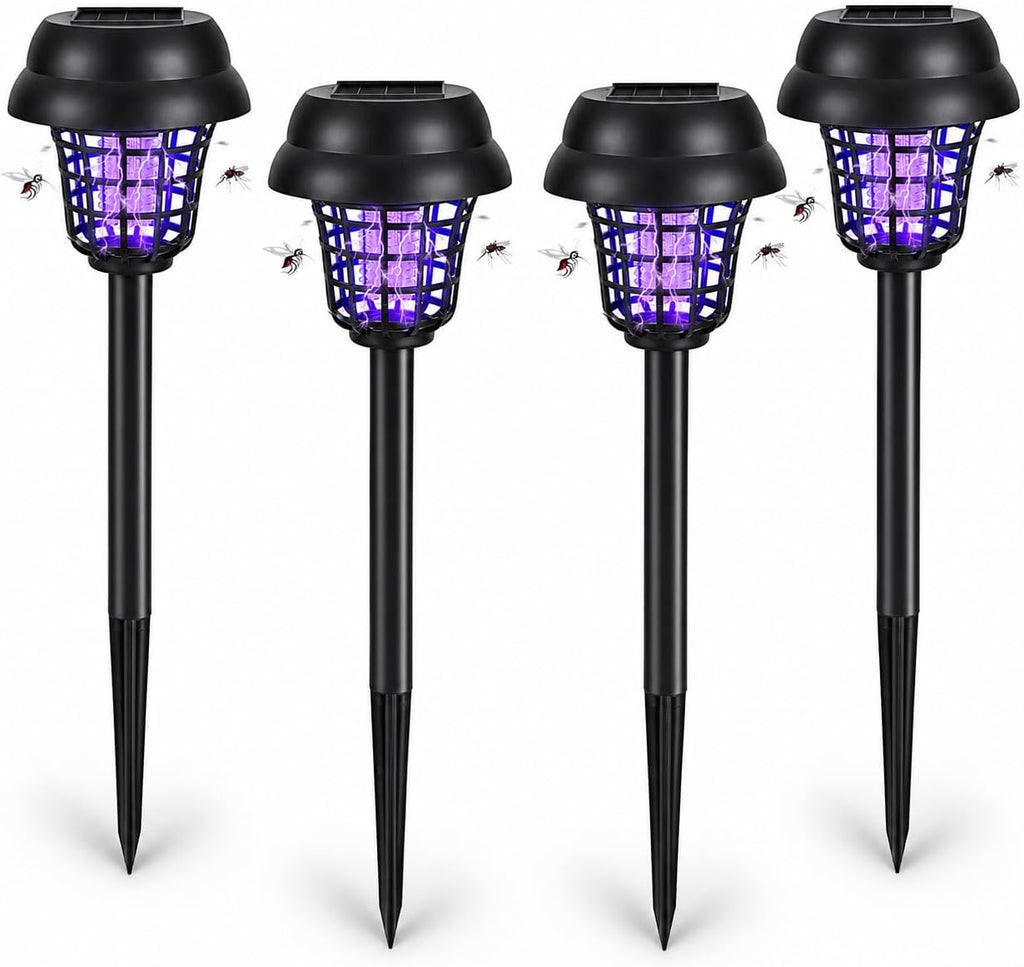 2026 Mosquito Repellent Outdoor Patio,4Pack Solar Bug Zapper Outdoor Mosquito Zapper for Small Flying Insect