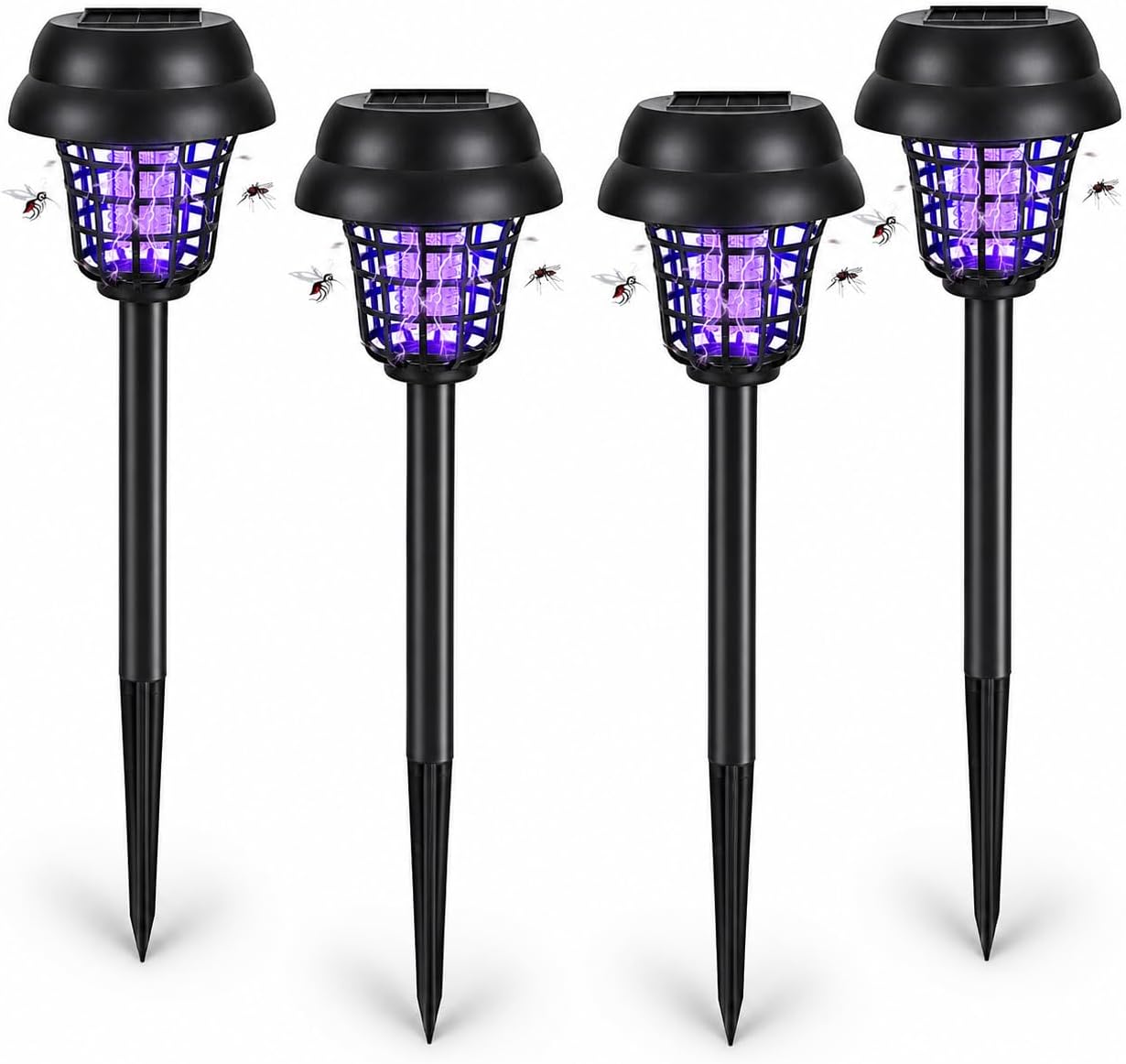2026 Mosquito Repellent Outdoor Patio,4Pack Solar Bug Zapper Outdoor Mosquito Zapper for Small Flying Insect
