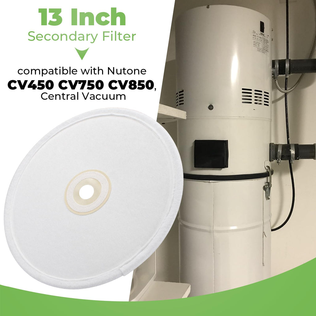 13 Inch Secondary Filter Replacement for Nutone Central Vacuum Power Unit