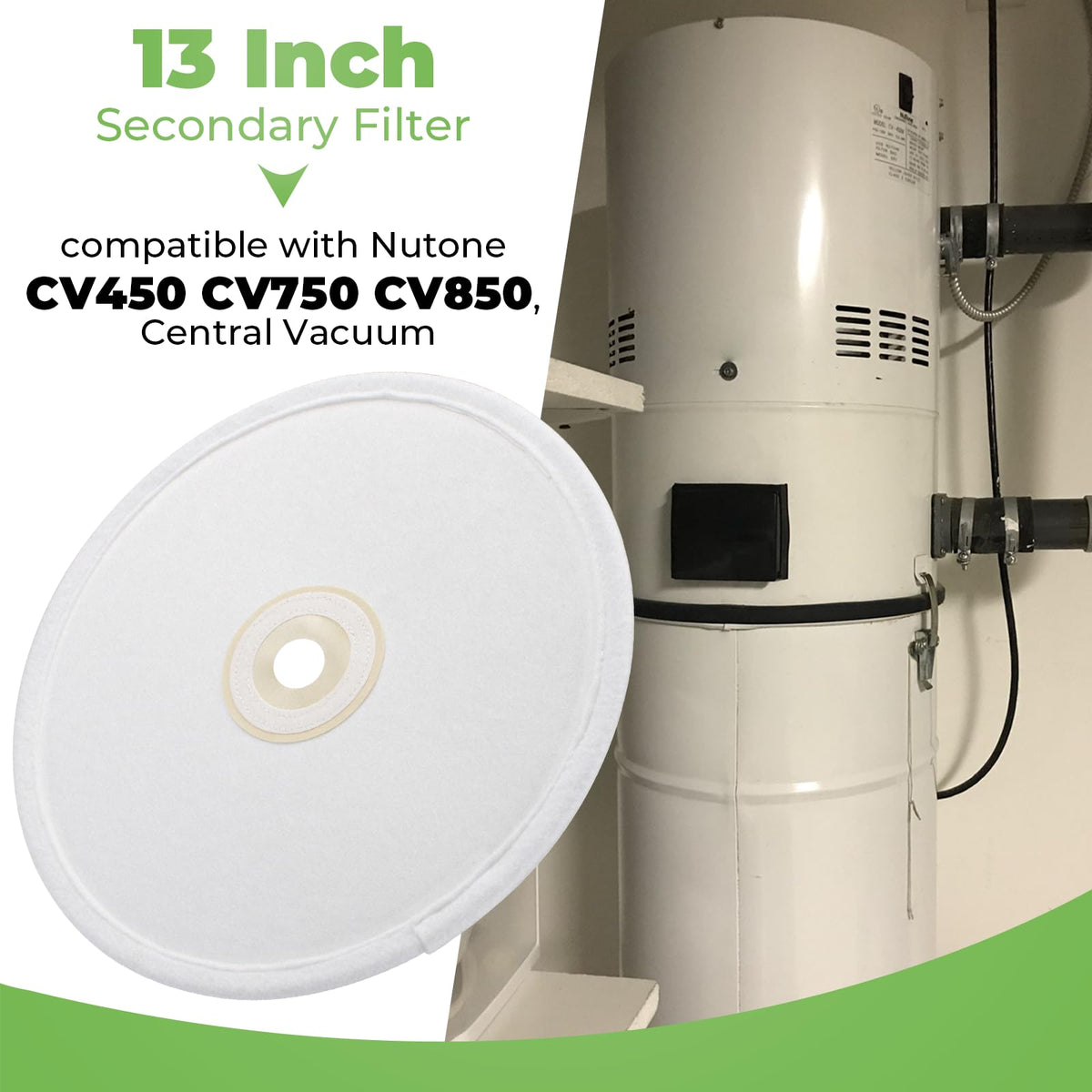 13 Inch Secondary Filter Replacement for Nutone Central Vacuum Power Unit