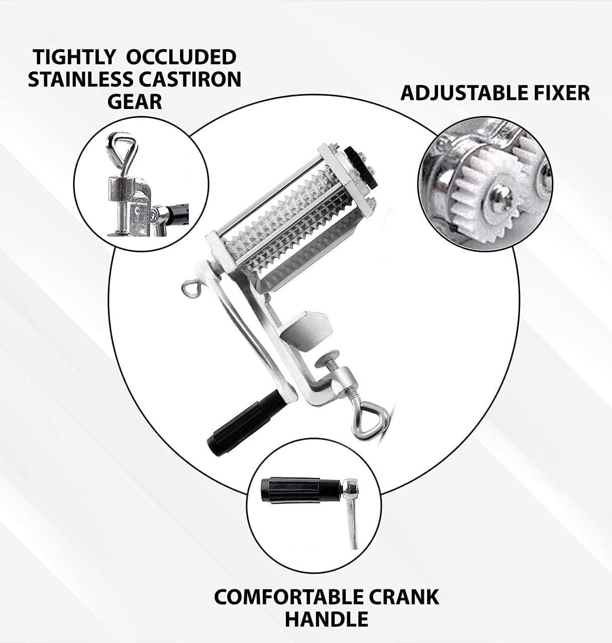 Heavy Duty Meat Tenderizer Cuber - Steak Flatten Tool, Commercial Grinder Attachment, Clamp-on Rolling Tenderizer
