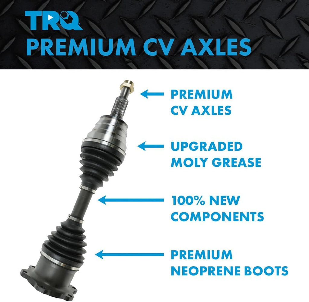 TRQ Front 2 Piece CV Axle Shaft Assembly Set