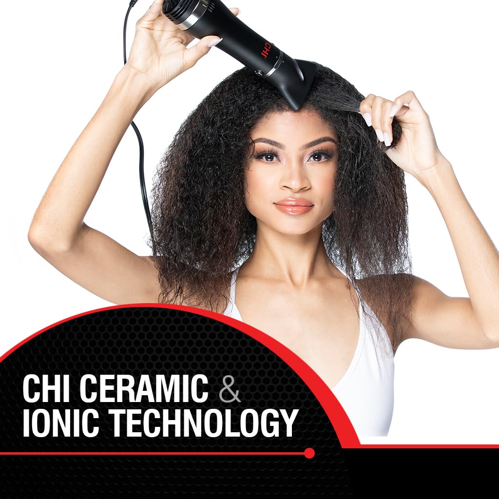 Volumizer 4-in-1 Blowout Brush Hair Dryer, Multi-Attachment Ceramic Ionic Styling Tool, Preserves Natural Hair